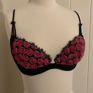 Black and pink lingerie bra